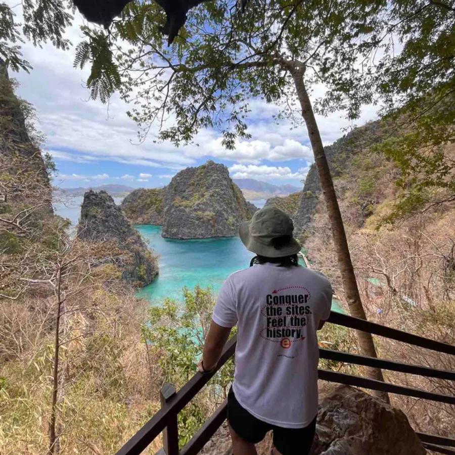 Man in scenic view of Coron, Palawan